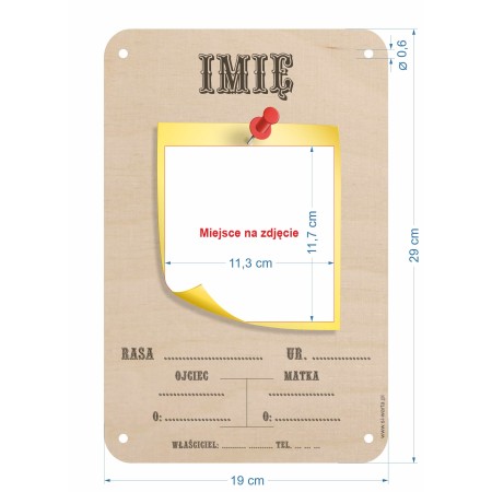 1822-126-468 Tabliczka ze zdjęciem na boks dla konia - wzór 4 wymiary