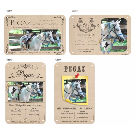1822-126-468 Tabliczka ze zdjęciem na boks dla konia - wszystkie wzory