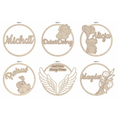 1822-126-428 Obręcz do łapacza snów ze wzorem, imieniem - wzory z możliwością wstawienia własnego tekstu