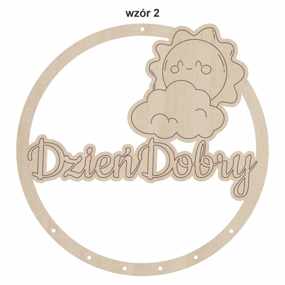 1822-126-428 Obręcz do łapacza snów ze wzorem, imieniem - wzór 2 przykład