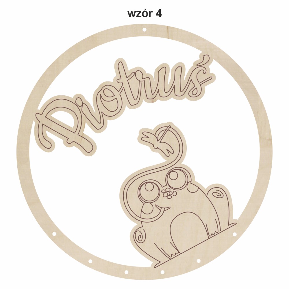 1822-126-428 Obręcz do łapacza snów ze wzorem, imieniem - wzór 4 przykład