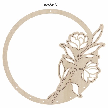 1822-126-428 Obręcz do łapacza snów ze wzorem, imieniem - wzór 6