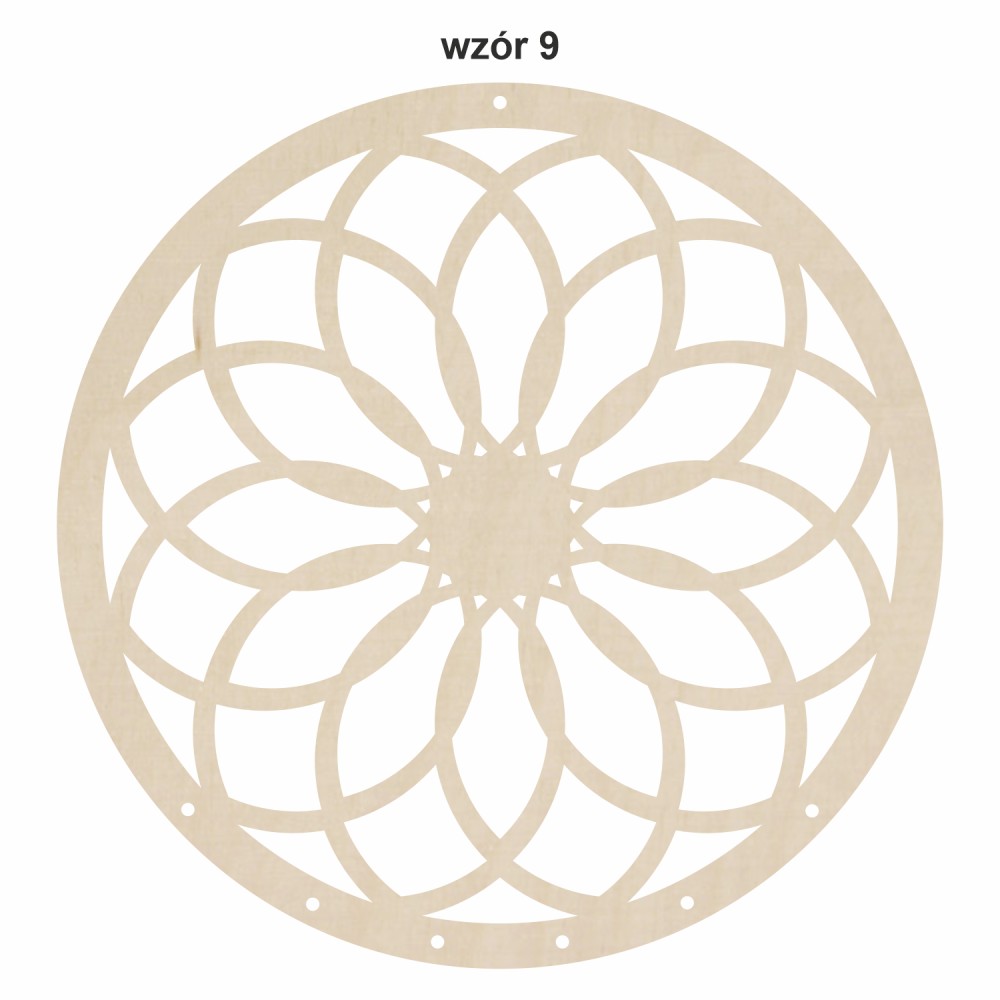 1822-126-428 Obręcz do łapacza snów ze wzorem, imieniem - wzór 9