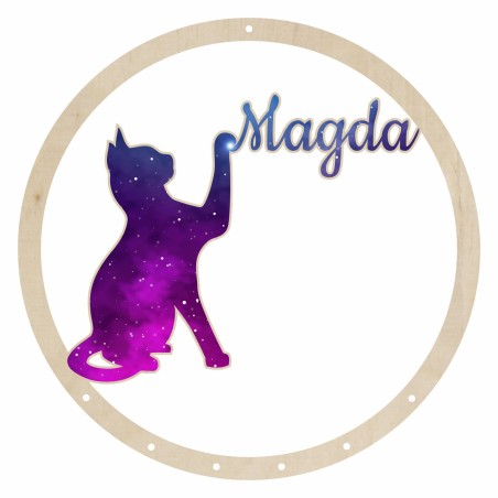 1822-126-419 Obręcz do łapacza snów kolorowa, ze wzorem, z imieniem, śr. ~20 cm - wzór nr 1