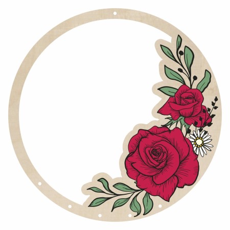 1822-126-419 Obręcz do łapacza snów kolorowa, ze wzorem, z imieniem, śr. ~20 cm - wzór nr 3