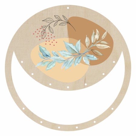 1822-126-419 Obręcz do łapacza snów kolorowa, ze wzorem, z imieniem, śr. ~20 cm - wzór nr 6