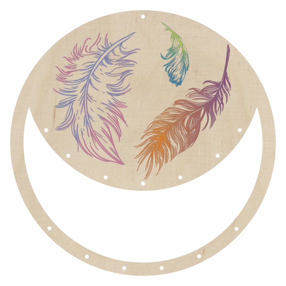 1822-126-419 Obręcz do łapacza snów kolorowa, ze wzorem, z imieniem, śr. ~20 cm - wzór nr 7