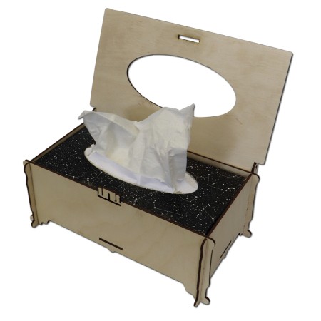 1822-126-422 Chustecznik, wieczko wycinane lub grawerowane, duże - z chusteczkami