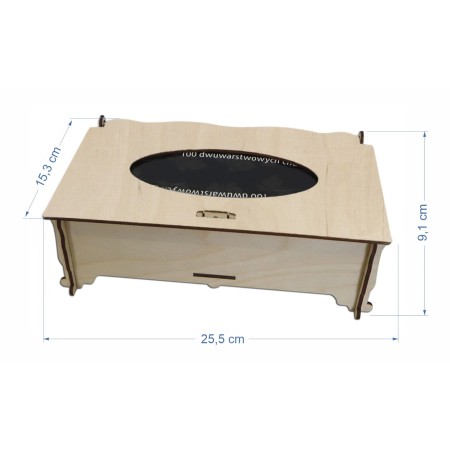 1822-126-423 Chustecznik, wieczko wycinane lub grawerowane, małe - wymiar