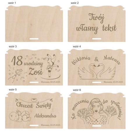 1822-126-430 Pudełko na banknoty - wzory do wyboru