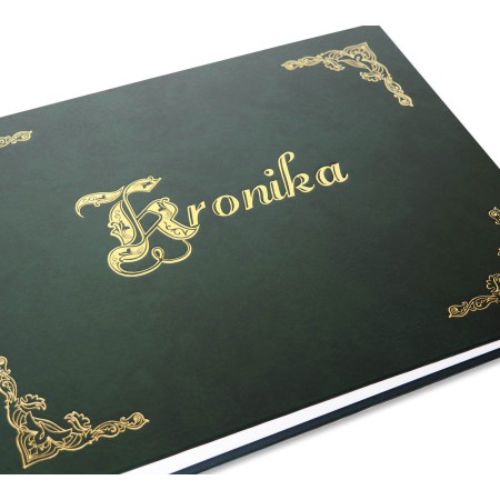 1829-319-003 Kronika 415x297 złocona, zieleń - złocenie