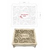 1822-126-401 Pudełko ozdobne, wieczko wycinane, szer. 22 cm - wzór nr 1 miejsce na grawer
