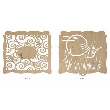 1822-126-401 Pudełko ozdobne, wieczko wycinane, szer. 22 cm - wzory