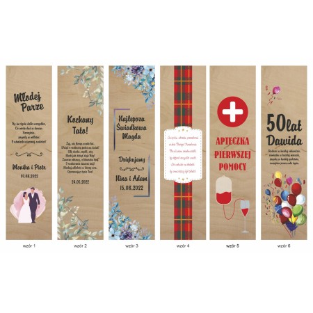 1822-126-420 Skrzynka na wino, alkohol, butelkę z kolorowym nadrukiem UV - wszystkie wzory