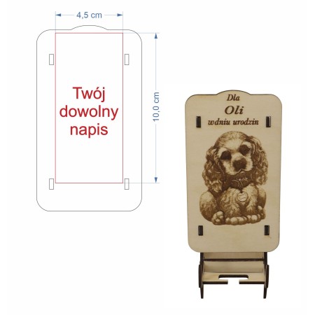 1822-126-405 Stojak na telefon szer. 7 cm - miejsce na grawer