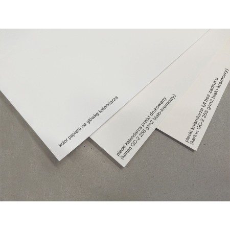 2713-250-002 Kalendarz trójdzielny z wypukłą główką - papier na kalendarze