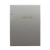 1824-339-151 Okładka Menu, oklejana - metalizowana, z napisem prostym, srebrna