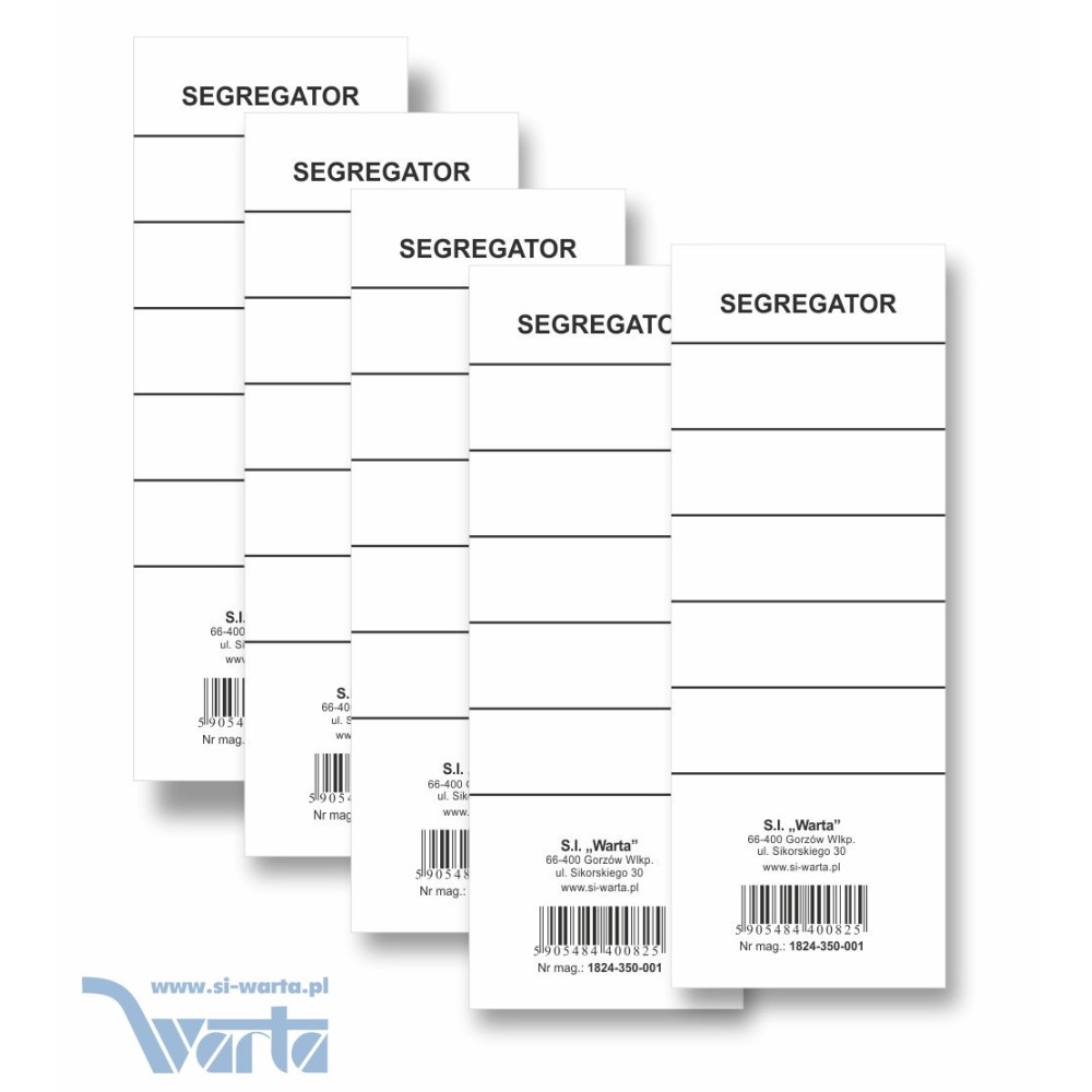 1824-350-001 Etykieta do przyklejania na segregator 70x190