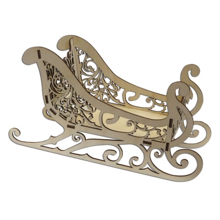 1822-126-436 Stojak na butelkę, słodycze - sanie - bok