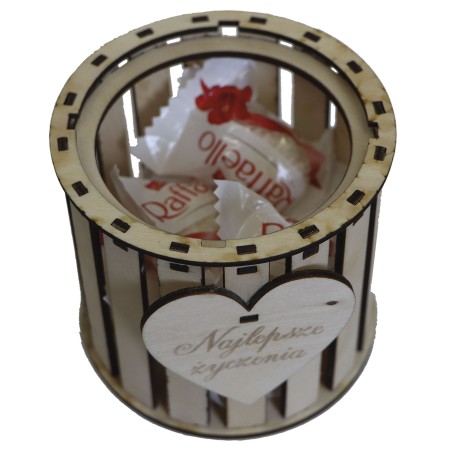 1822-126-400 Pudełko na cukierki, Upominek,  Kwiat box - ze słodyczami