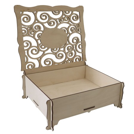 1822-126-401 Pudełko ozdobne, wieczko wycinane, szer. 22 cm - środek