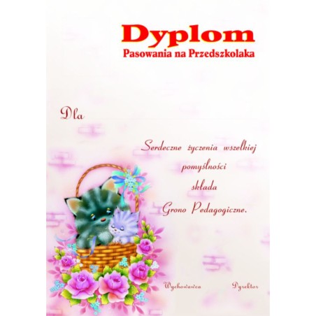 1829-314-002 Dyplom Pasowania na Przedszkolaka - wzór 21