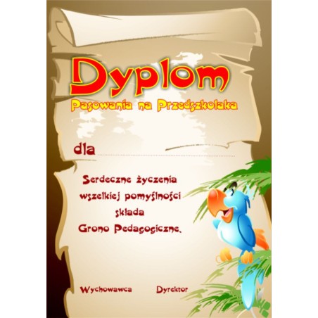 1829-314-002 Dyplom Pasowania na Przedszkolaka - wzór 43