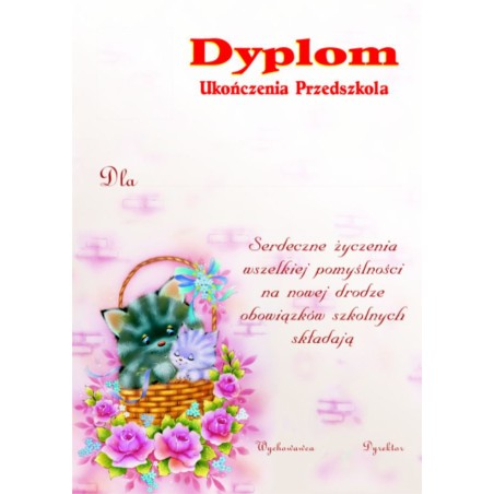 1829-314-002 Dyplom Ukończenia Przedszkola - wzór 65