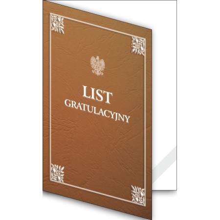 1824-333-700 Okładka okolicznościowa - List gratulacyjny - wzór 11, z paskiem narożnym