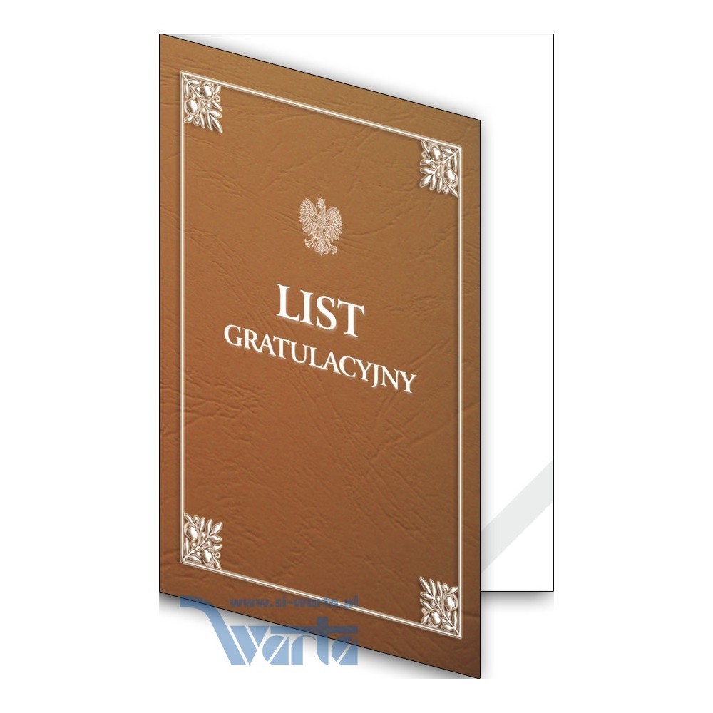1824-333-700 Okładka okolicznościowa - List gratulacyjny - wzór 11, z paskiem narożnym