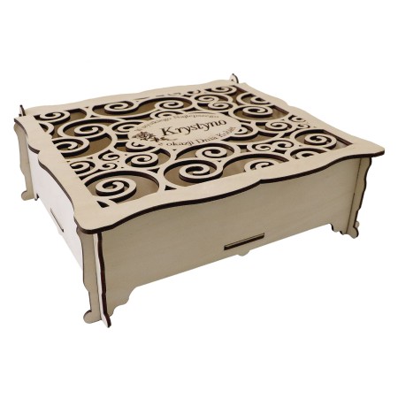 1822-126-401 Pudełko ozdobne, wieczko wycinane, szer. 22 cm