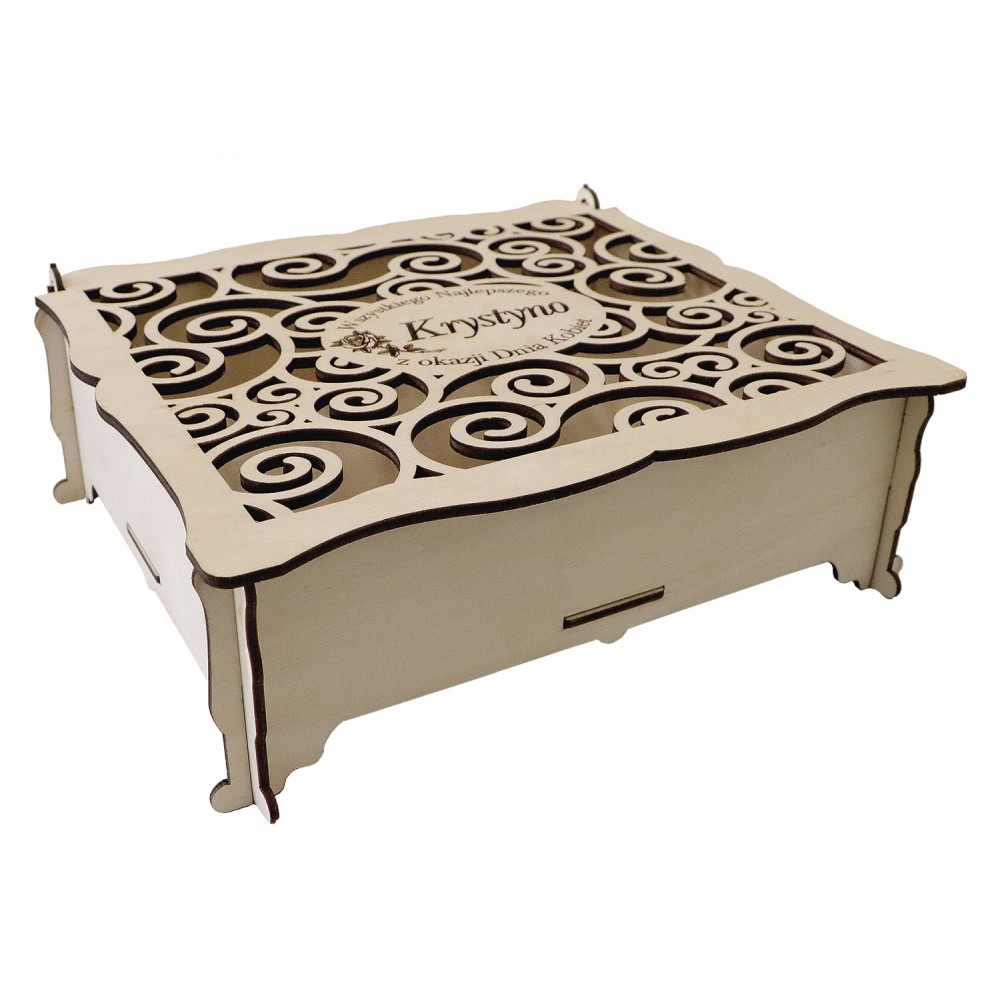 1822-126-401 Pudełko ozdobne, wieczko wycinane, szer. 22 cm