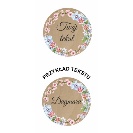 1822-126-414 Magnes na lodówkę, Twój własny tekst,  wzór 2 - przykład