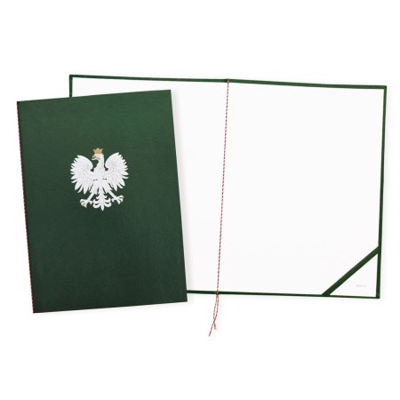 1824-339-091 Okładka na dyplom, z orłem kolorowym - zieleń