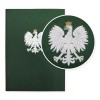 1824-339-091 Okładka na dyplom, z orłem kolorowym - zieleń - detal