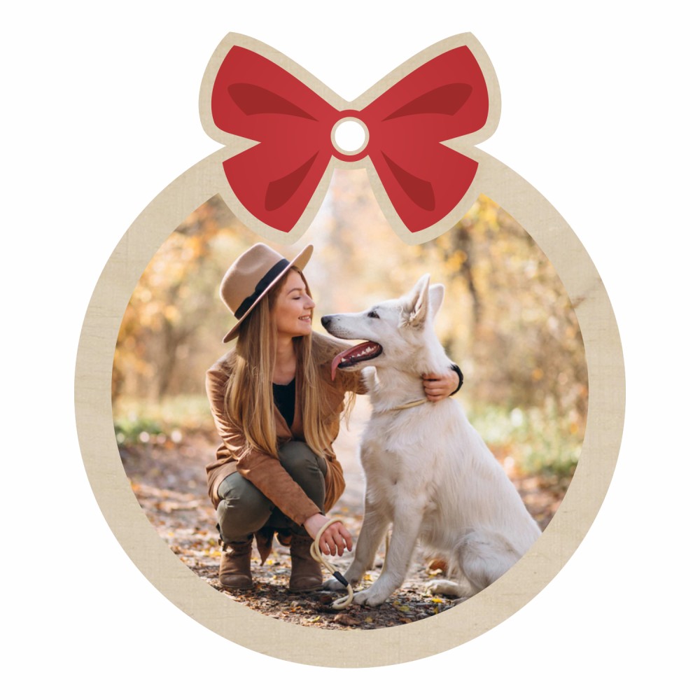 1822-126-451 Bombka, zawieszka ze zdjęciem, logo, 10 cm - wzór 4