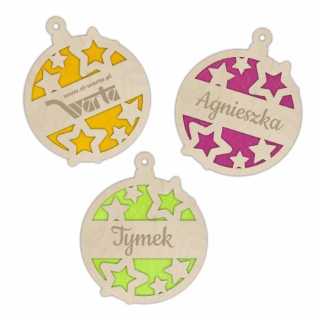 1822-126-453Bombka, zawieszka z imieniem, z filcem, wys. 10 cm - wzór 9 wizualizacje