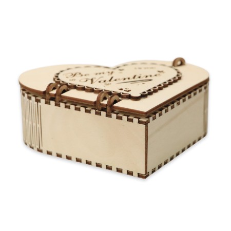 1822-126-454 Pudełko ozdobne serce, nadruk lub grawer, 13cm - bok