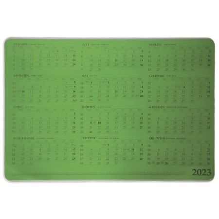 1824-910-016 Podkład na biurko z folii przezroczystej, z kieszenią, zielony - tył