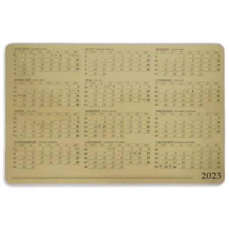 1824-910-016 Podkład na biurko z folii przezroczystej, z kieszenią, żółty - tył