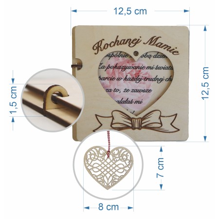 1822-126-460 Kartka składana z życzeniami, z zawieszką - wzór 6