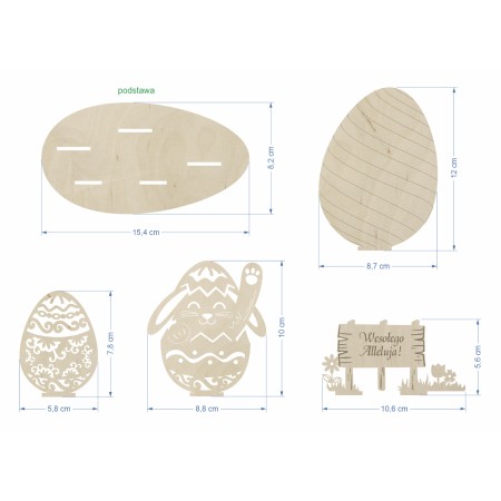 1822-126-461 Dekoracja Wielkanocna - wymiar elementów