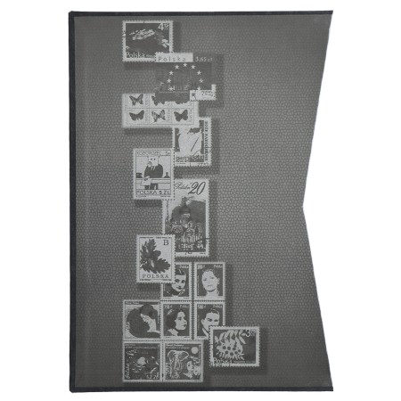 Klaser filatelistyczny 215x302, 12k, z futerałem, okładka drukowana - szary futerał