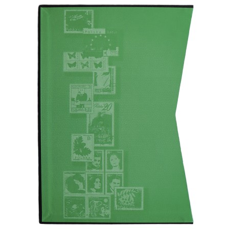 Klaser filatelistyczny 215x302, 12k, z futerałem, okładka drukowana - zielony futerał