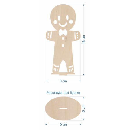 1822-126-432 Ozdoba stojąca - bożonarodzeniowa ciastek wzór 2 wymiary