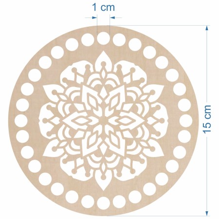 1822-126-471 Baza do makramy 15 cm - wzór 2 wymiary