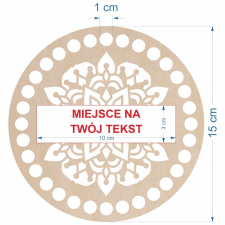 1822-126-471 Baza do makramy 15 cm - wzór 3 wymiary