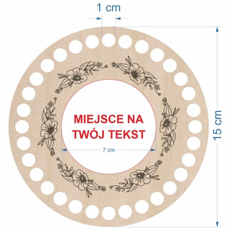 1822-126-471 Baza do makramy 15 cm - wzór 7 wymiary