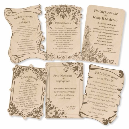 1822-126-407 Podziękowanie grawerowane, różne wzory