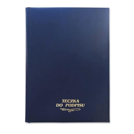 1824-920-022 Teczka do podpisu 10k, grzbiet kryty, z gąbką - granat